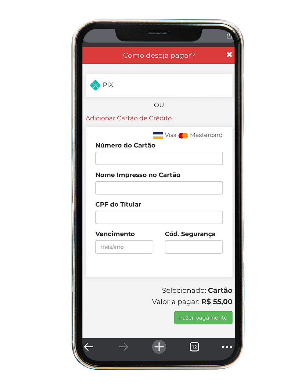 Pagamento online na JATOPRONTO